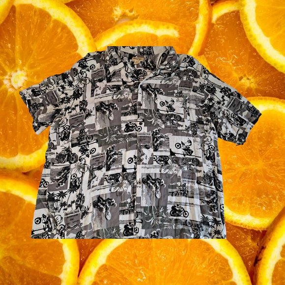 Panama Jack Other - Panama Jack Motorcycle and Palm Tree Hawaiian Shirt Size 2XL